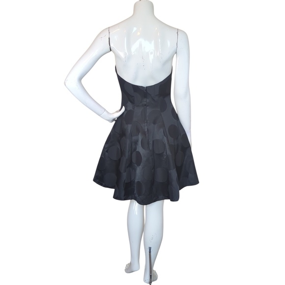 Vintage Black Polka Dot Strapless Sweetheart Pinup Rockabilly Short Party Dress - Picture 3 of 13